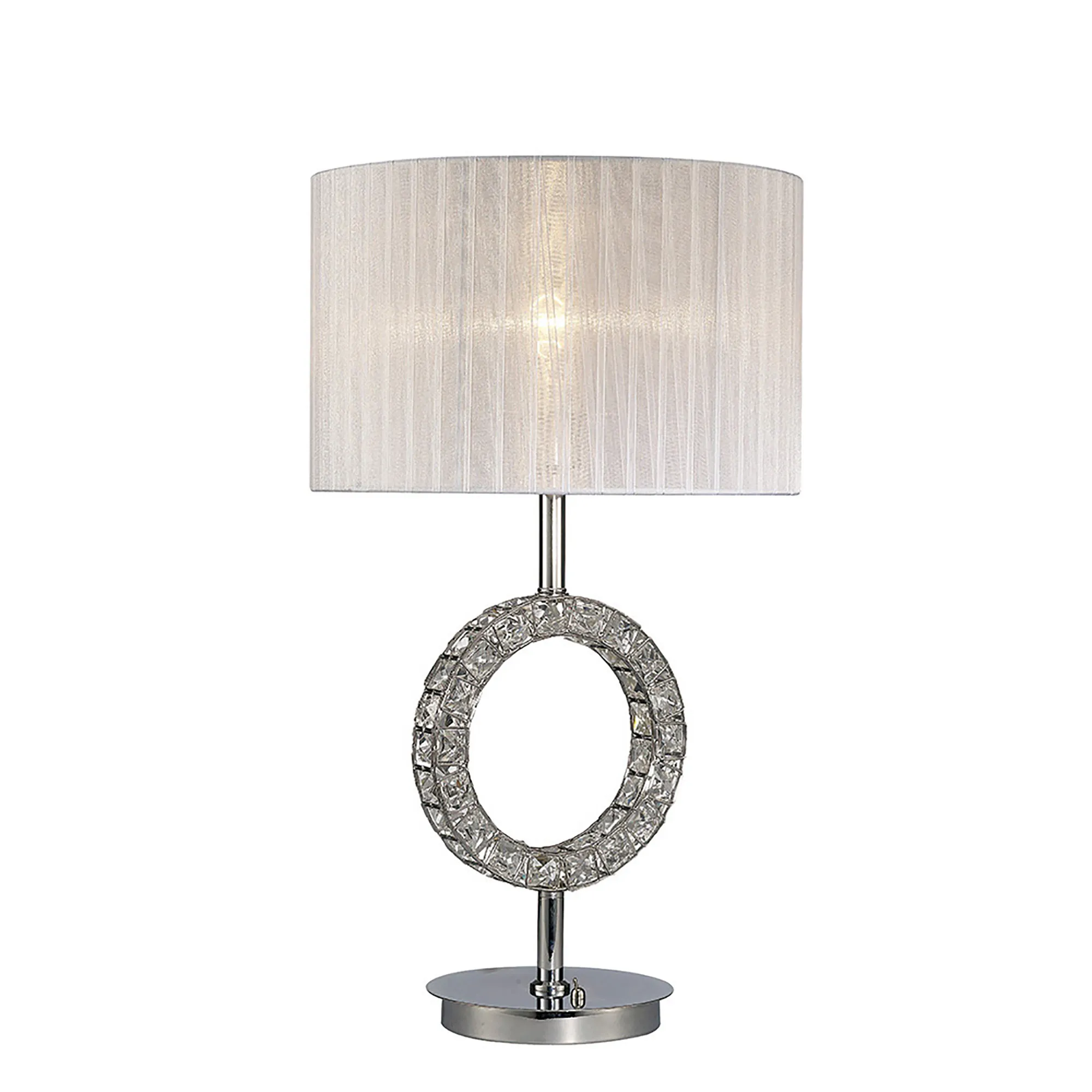 Florence Polished Chrome Crystal Table Lamps Diyas Shaded Table Lamps